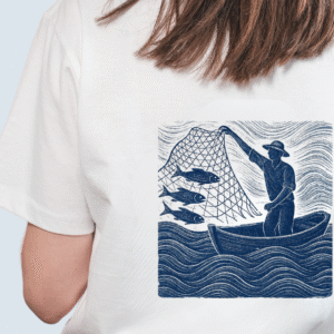 Camiseta La Pesca -Estampado oficio en espalda